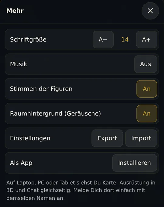Das Mehr-Menü am Handy mit der Zeile „Als App“ und dem Knopf Installieren.